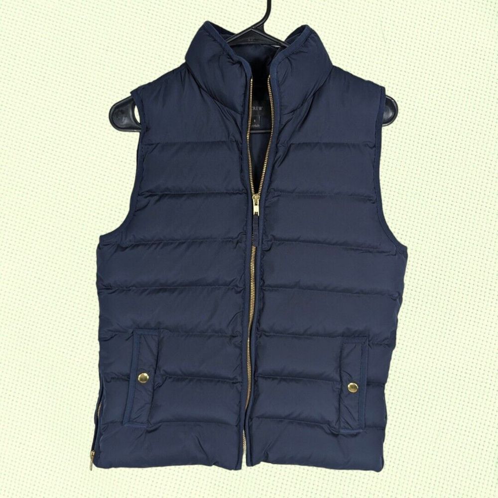 J.Crew Mountain puffer vest‎ S Navy Blue Down Filled H1622 Gorpcore